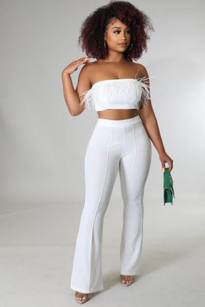 Feather Me Down Pant Set