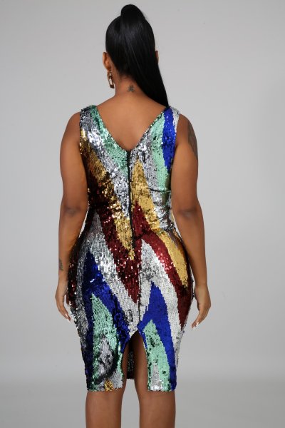 Life Of The Party Sequins Dress