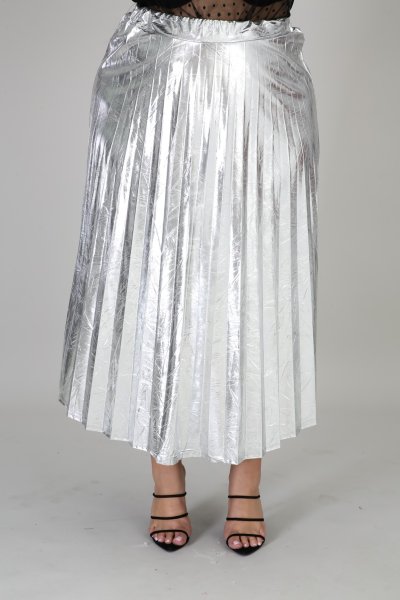 Metal Pleated Skirt