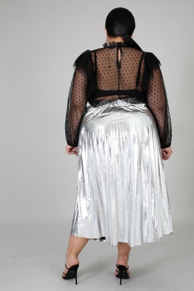 Metal Pleated Skirt